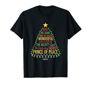 Christian Isaiah 9:6 Christmas of Peace Wonderful T-Shirt