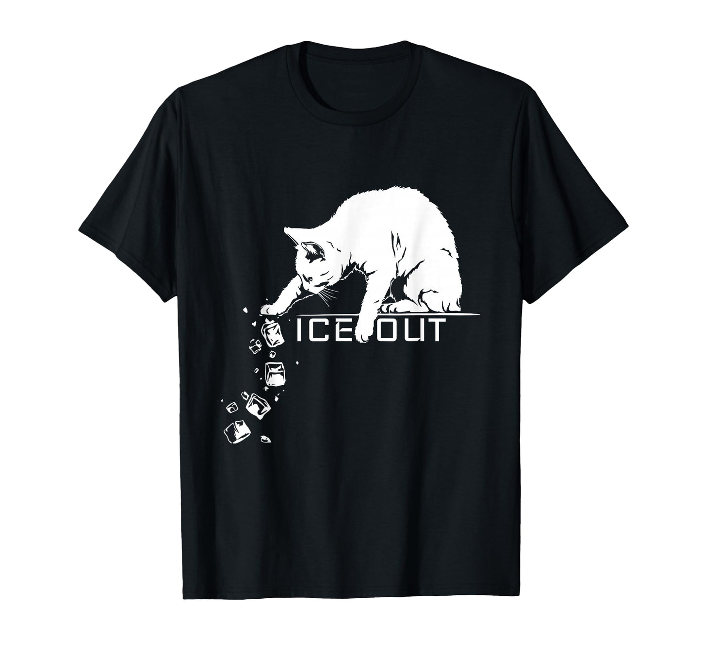 Funny Abolish ICE Out Cat Pushing Icecubes Meme T-Shirt