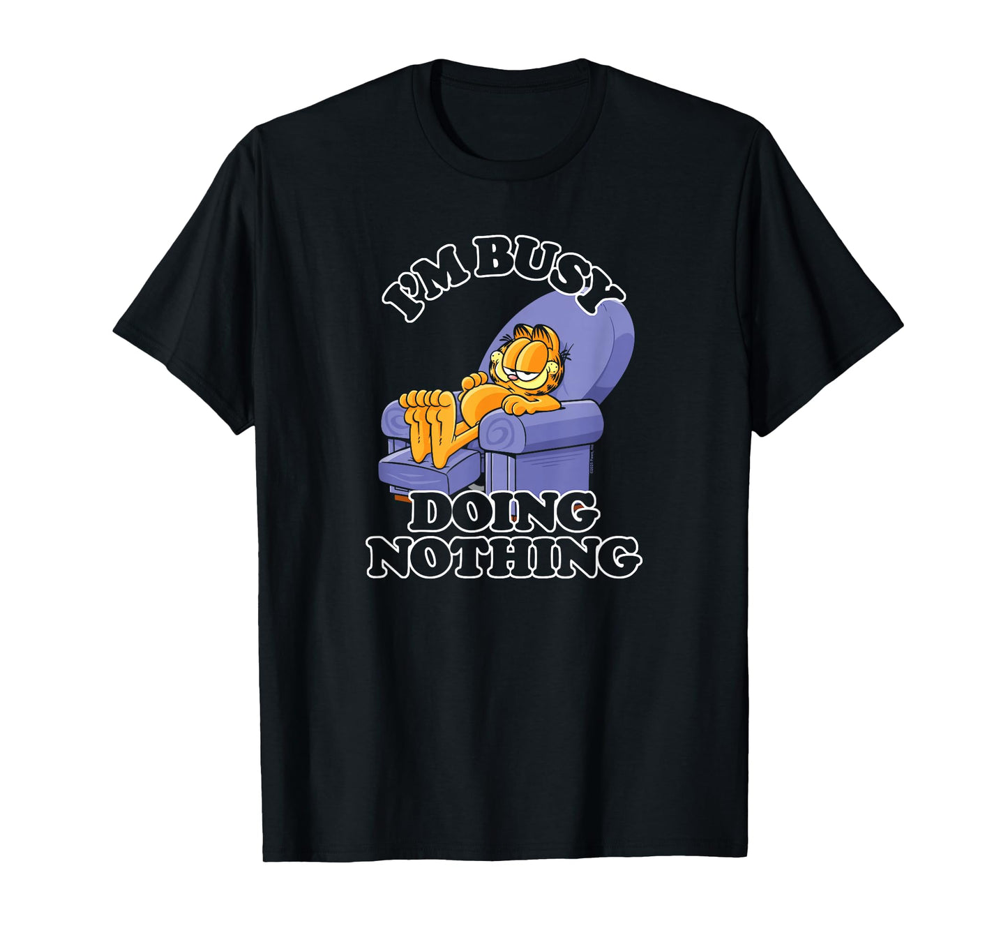 Garfield I'm Busy Doing Nothing Recliner Time Cartoon Cat T-Shirt