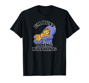 Garfield I'm Busy Doing Nothing Recliner Time Cartoon Cat T-Shirt
