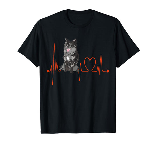 MUDI Dog Heartbeat EKG Funny Pet Owner & Lover T-Shirt