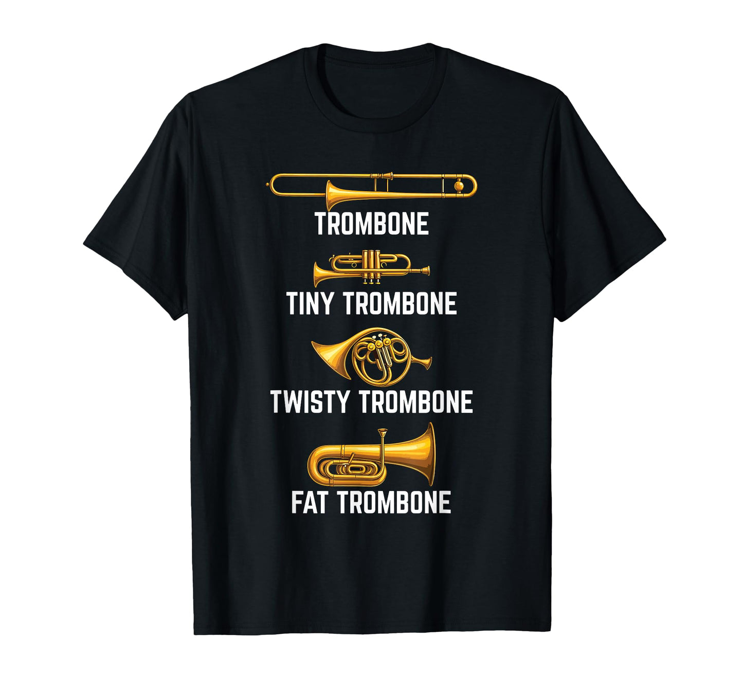 Funny Trombone Art for Men Women Jazz Music Trombone Player T-Shirt