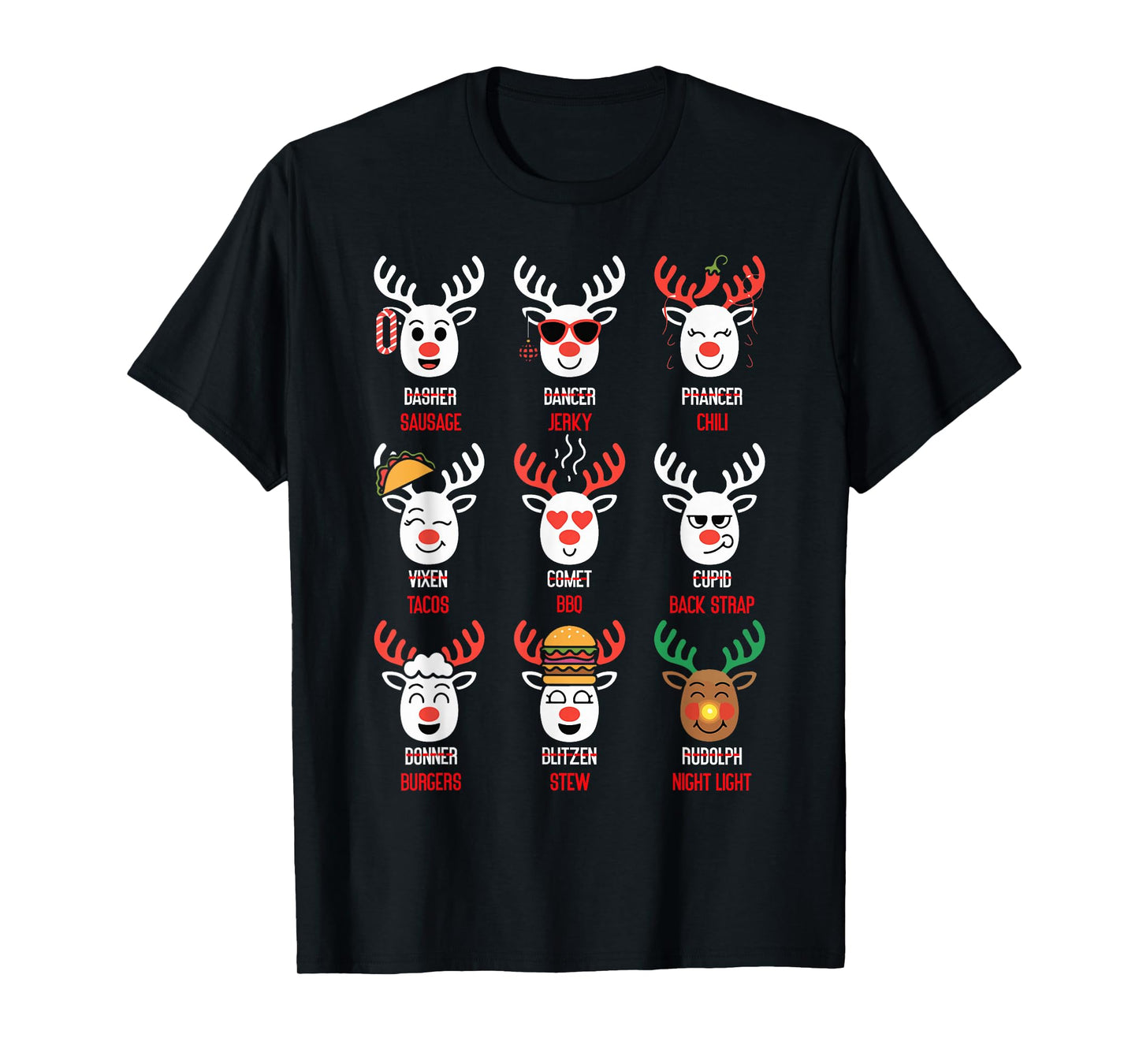 Funny Deer Hunting Christmas Cooking Humor Reindeer Meat. T-Shirt