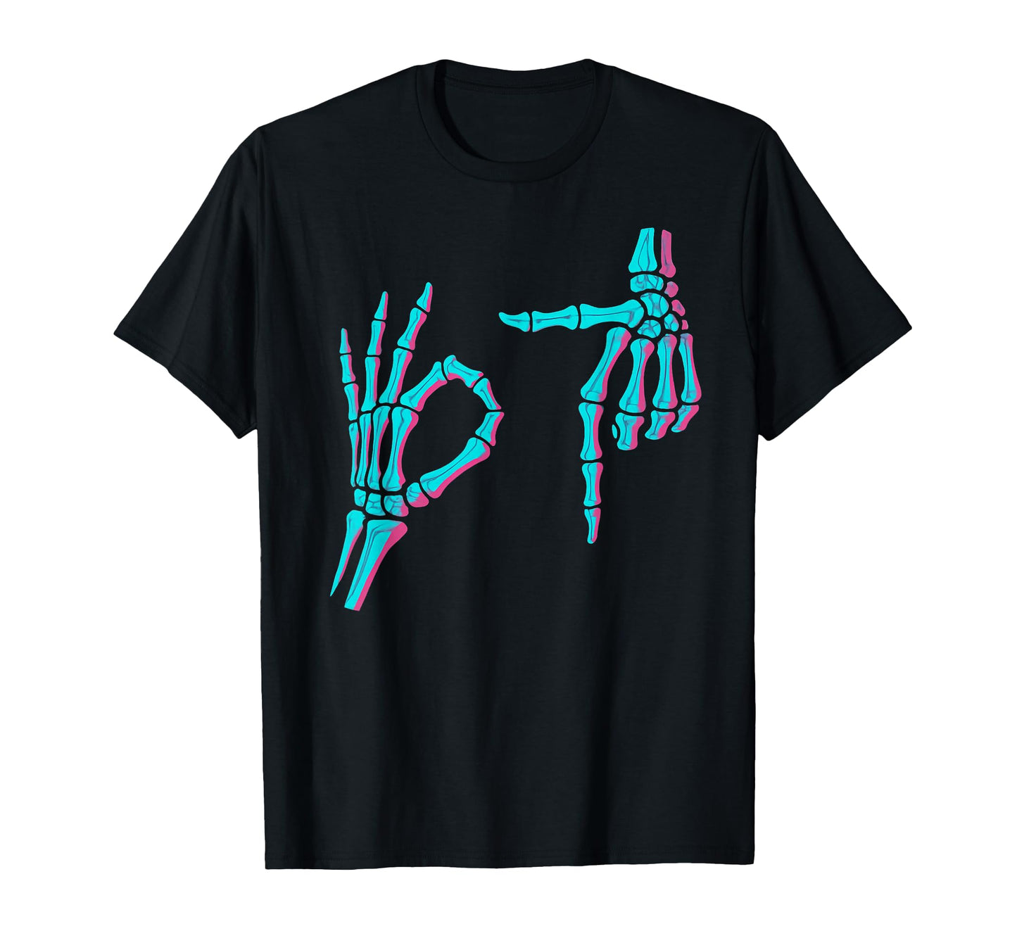 Skeleton Hand Funny Six Seven 6 7 Meme 67 Halloween Costume T-Shirt