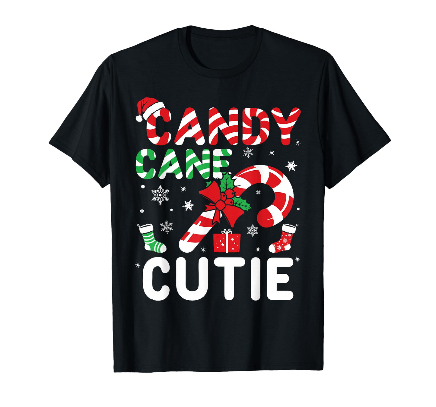 Christmas Candy Cane Cutie Xmas Kids Boys Girls Teens Adults T-Shirt