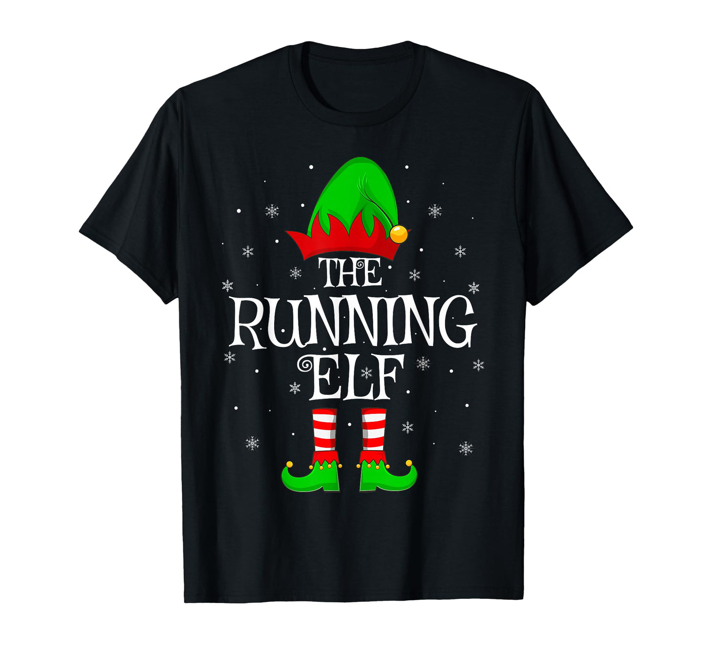 Running Elf Christmas Family Matching Elf Squad Xmas Pajama T-Shirt