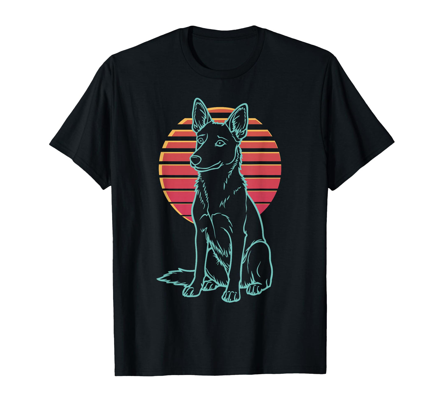 Australian Cattle Dog Blue Heeler Retro Synthwave 80s T-Shirt
