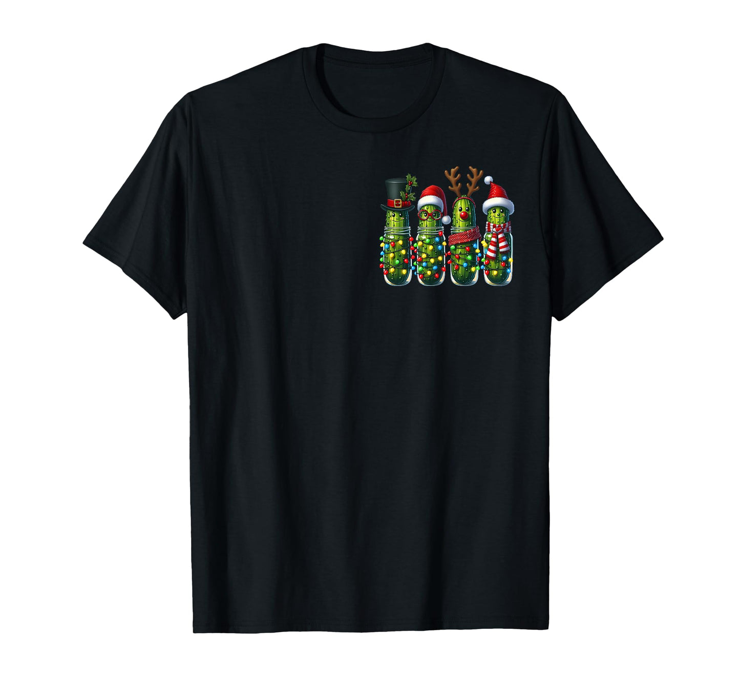 Christmas Pickles Jesus Christian Xmas Food Vegan 2 Sided T-Shirt