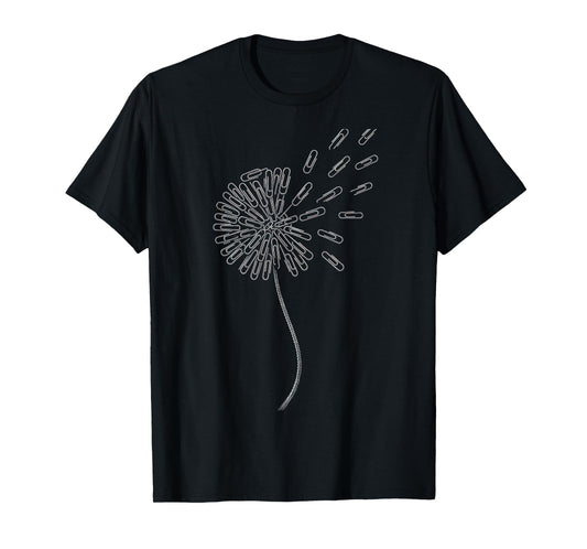 Paperclip Dandelion - Artistic Flower Nature T-Shirt