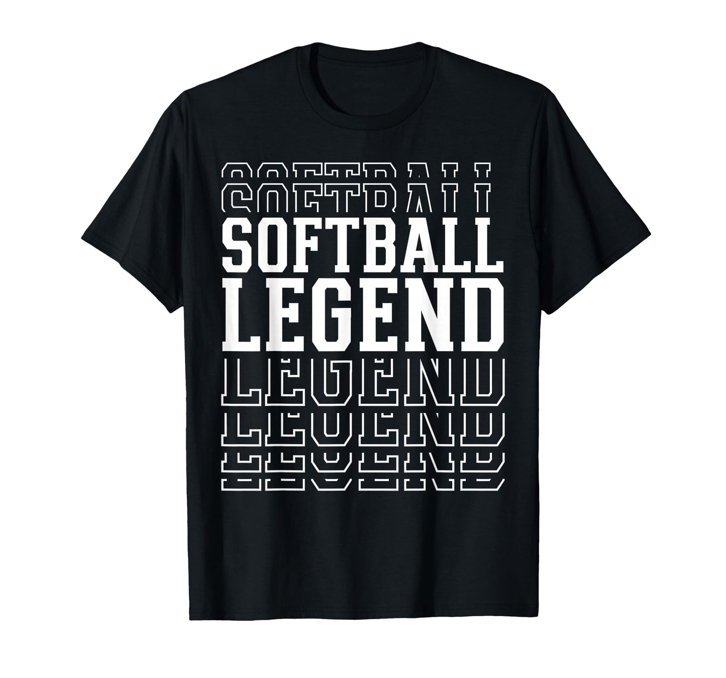 Softball Legend Funny Layered Text Team Player Coach T-Shirt