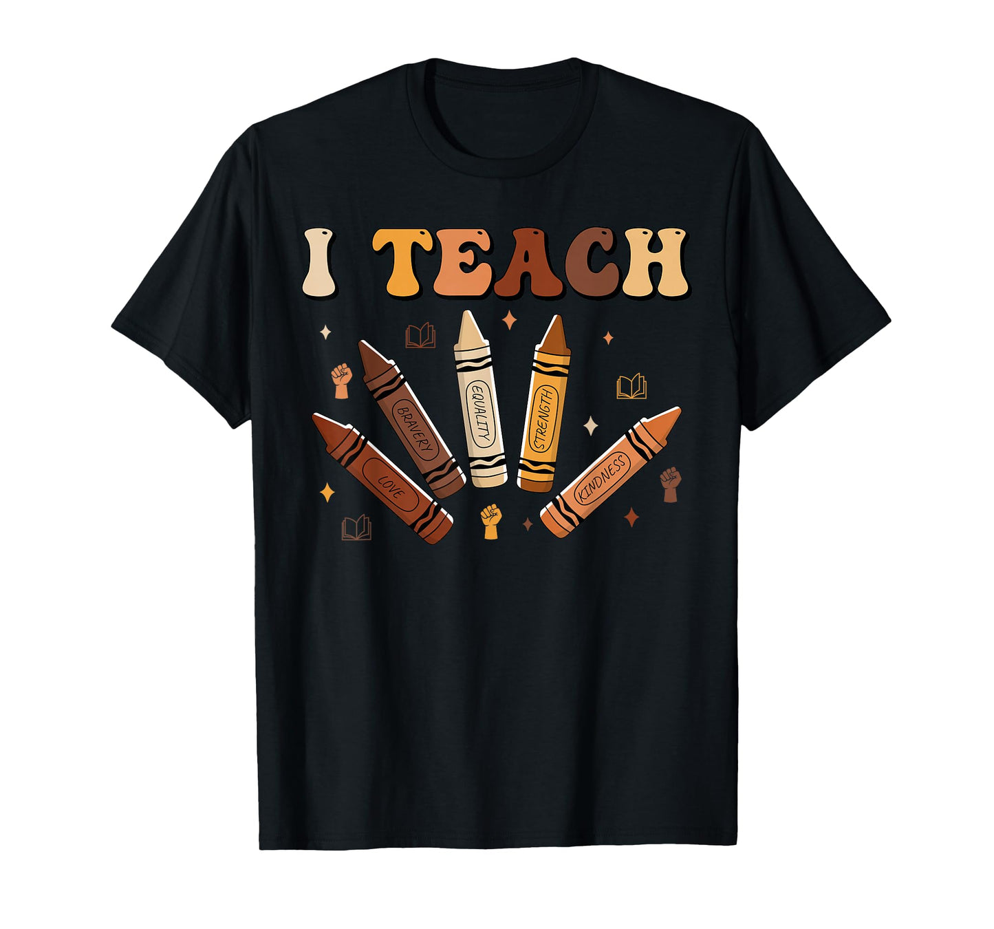 Melanin Teacher Black History African American Crayons Women T-Shirt