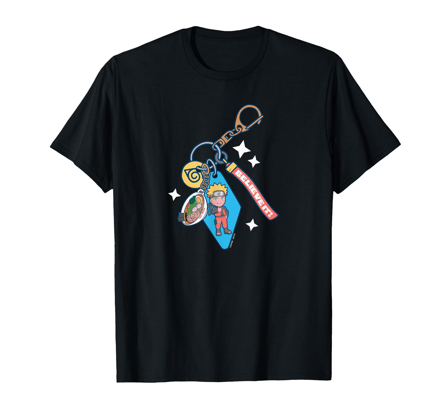 Naruto Shippuden Keychain Collage Chibi Naruto Anime T-Shirt