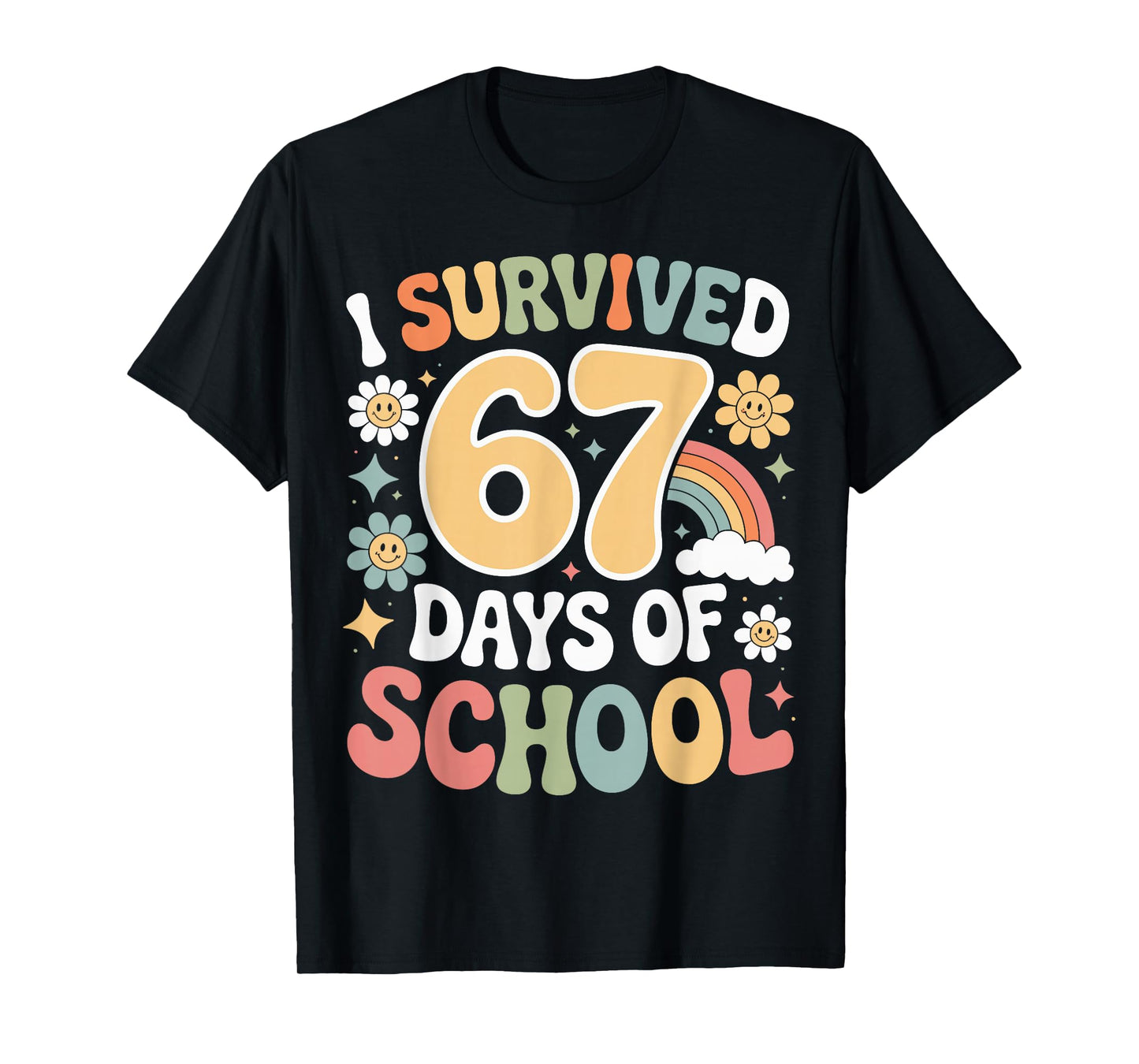 I Survived 67 Days of School Funny 100th Day Design Kids T-Shirt
