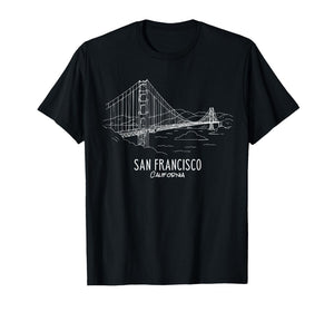San Francisco California Golden Gate Bridge Fog Souvenir T-Shirt