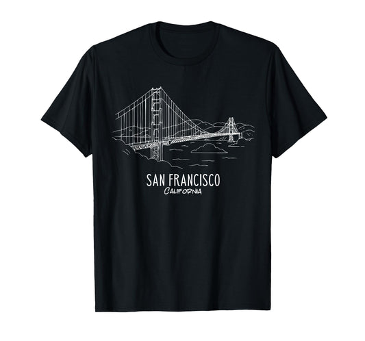 San Francisco California Golden Gate Bridge Fog Souvenir T-Shirt