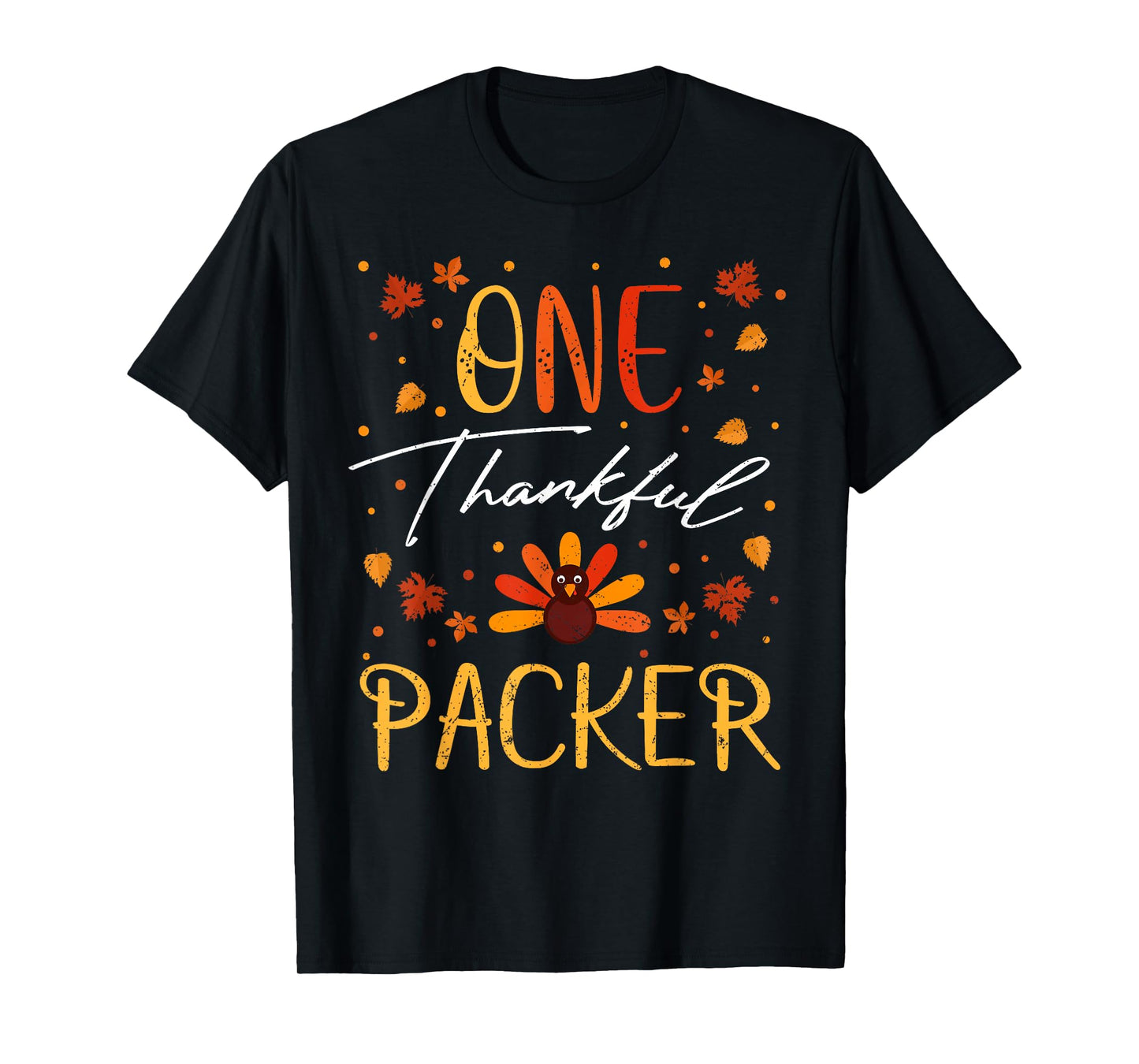 One Thankful Packer Thanksgiving Fall Vintage T-Shirt