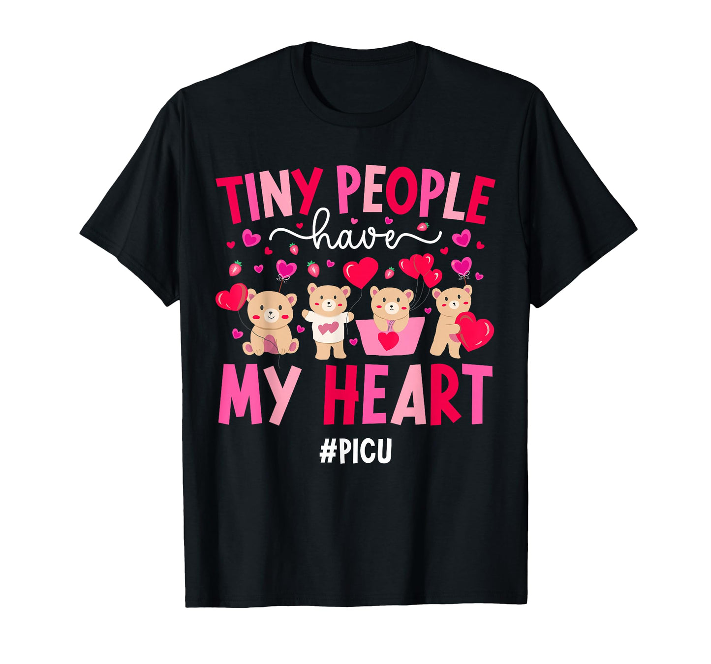 Valentine PICU Nurse Valentines Day Pediatric ICU Nurse T-Shirt