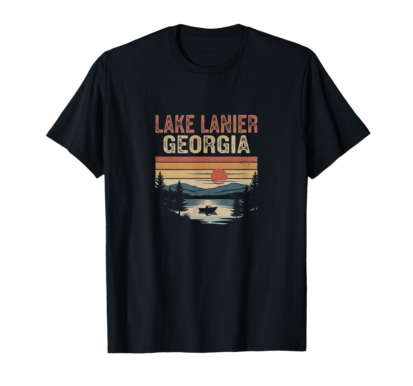 Retro Lake Lanier Georgia Art Design T-Shirt