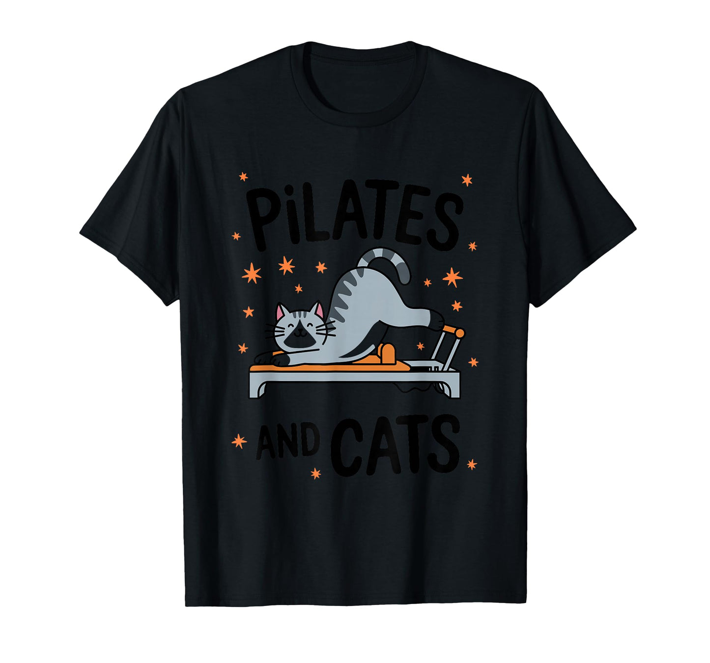 Pilates and Cats, Pilates Fitness and Cat Lover T-Shirt