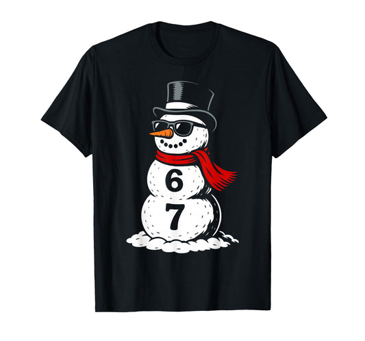 Six Seven Snowman Cool Christmas 6 7 Holiday Rizz Kids Fun T-Shirt