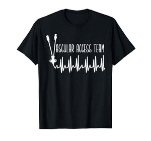 Retro Heartbeat Vascular Access Team PICC Nurse IV Therapy T-Shirt