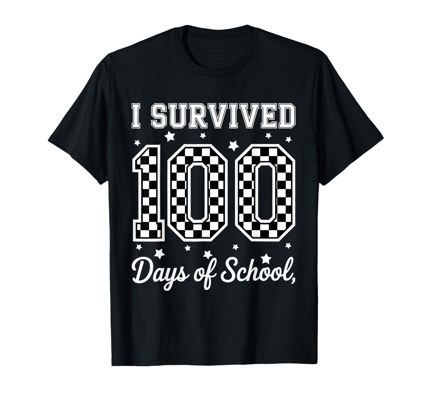 I Survived 100 Day of Me Checkerboard Boy Teacher T-Shirt