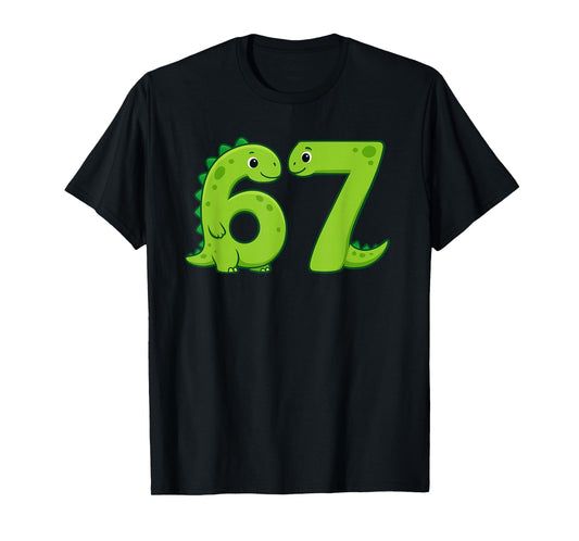Six Seven 67 Dinosaur Numbers 6 and 7 Animal Lovers T-Shirt