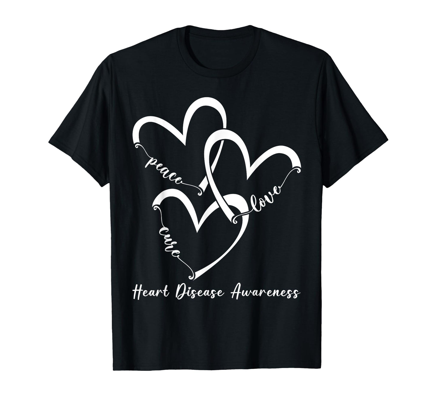 Peace Love Heart Disease Awareness Month We Go Red Men Women T-Shirt
