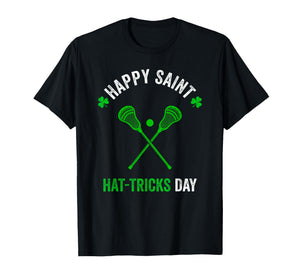 Lacrosse St Patricks Day Boys Men Shamrock Lacrosse T-Shirt