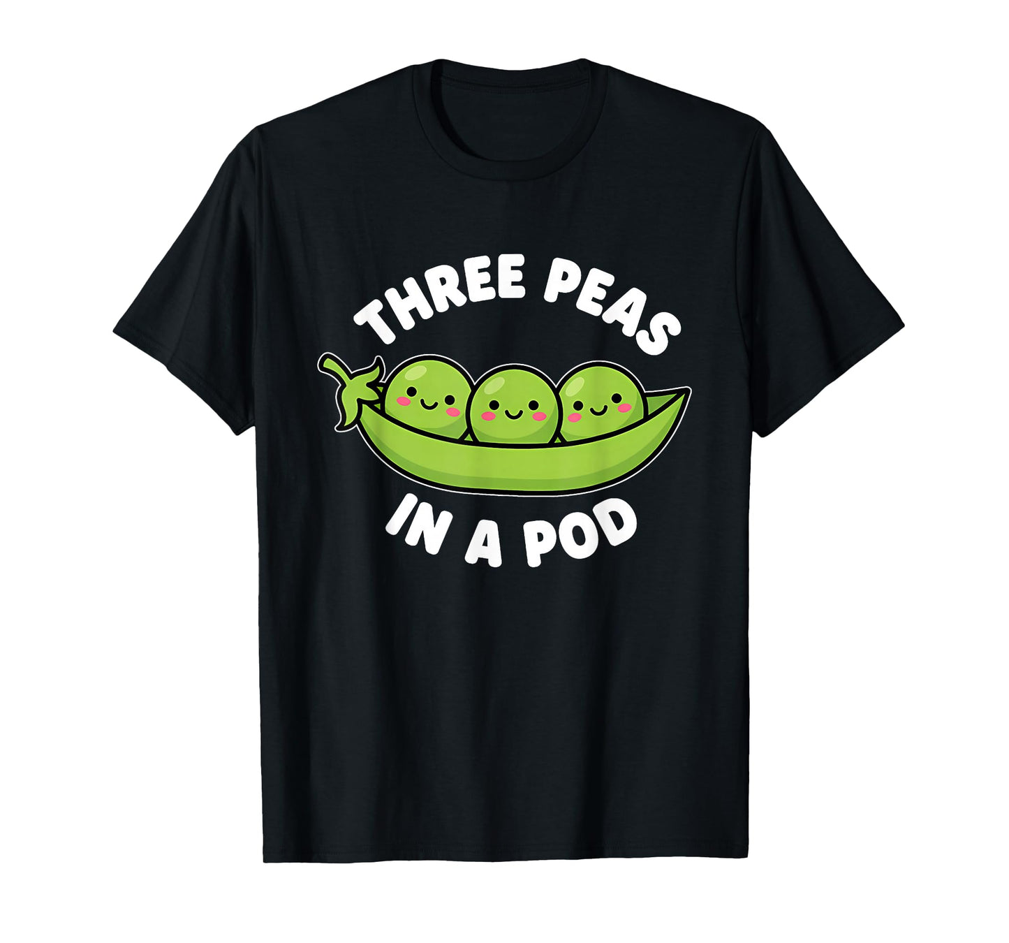 Funny Three Peas in A Pod Cute Kawaii T-Shirt