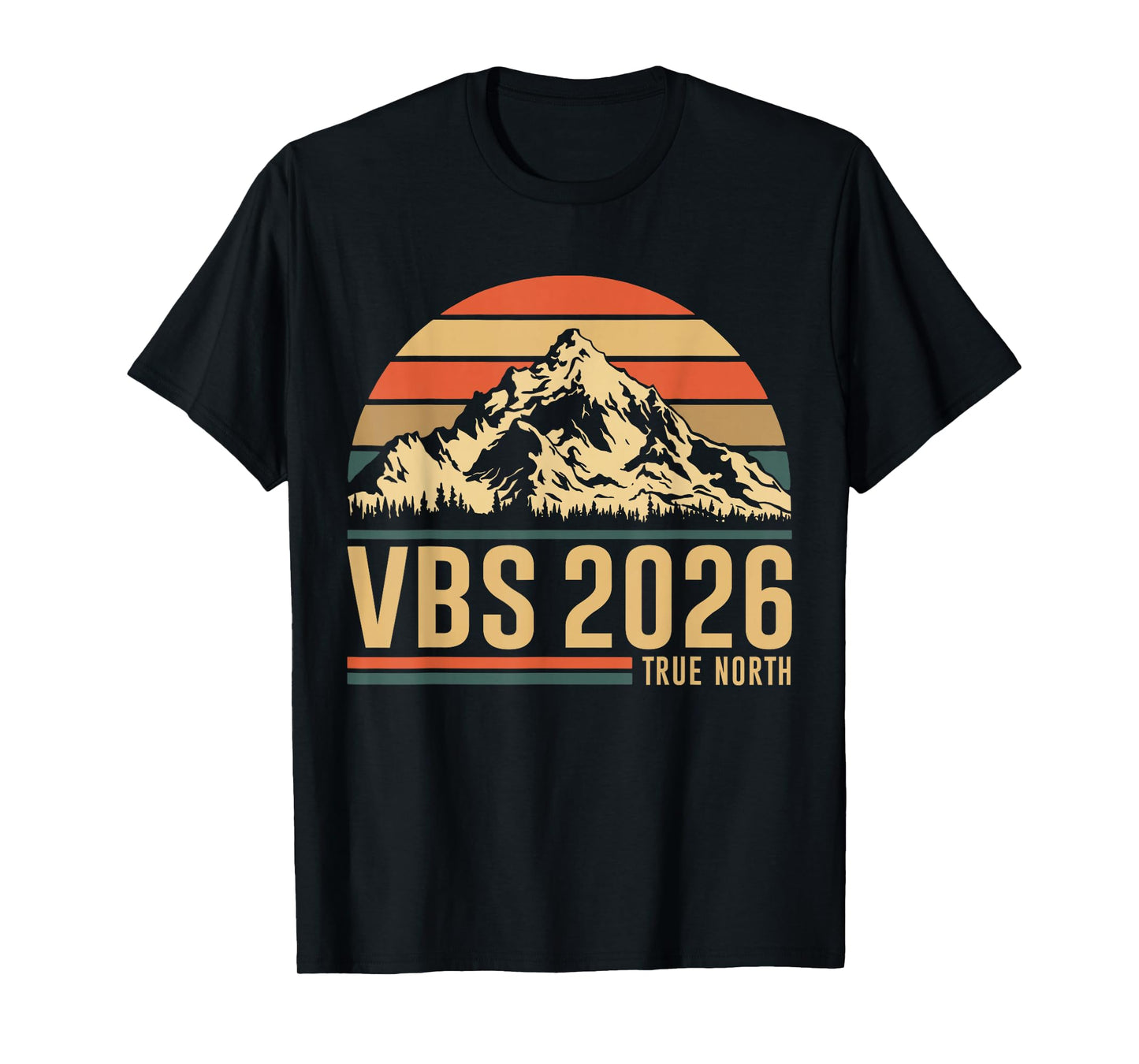 Retro VBS 2026 True North Christian Jesus Summer Camp Hiking T-Shirt