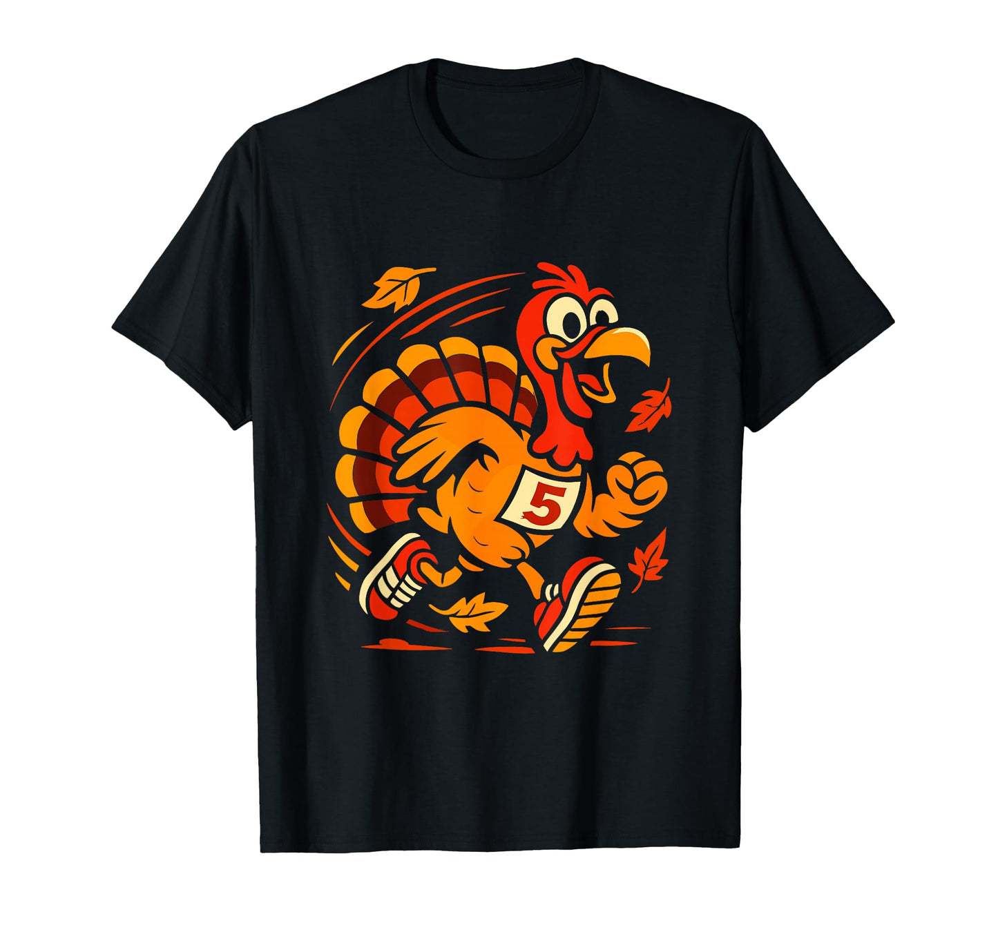 Funny Turkey Runner Thanksgiving Day 5K Fall Race Humor T-Shirt