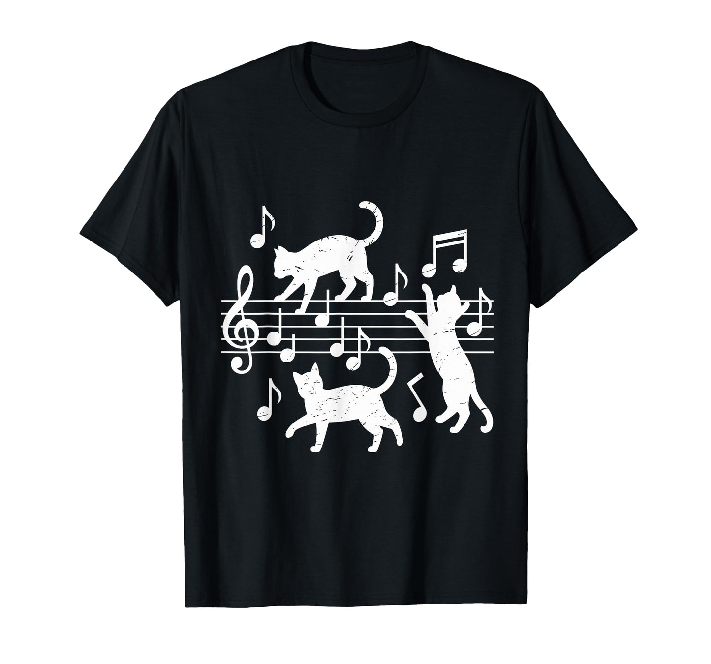 Cats Musical Notes Funny Cat Music Notes Musician T-Shirt