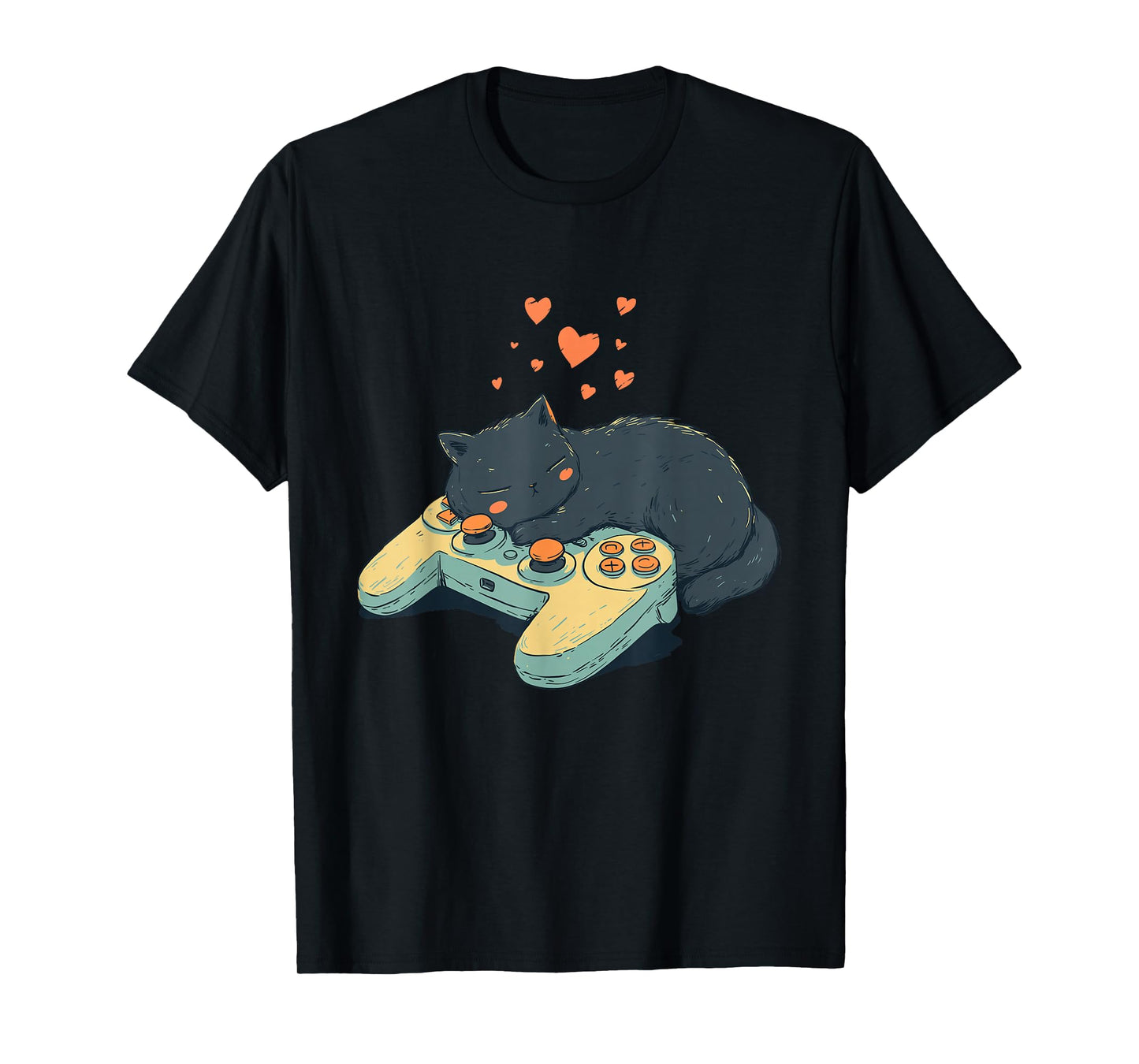 Gamer Cat Graphic – Funny Sleeping Kitty Controller Cat T-Shirt