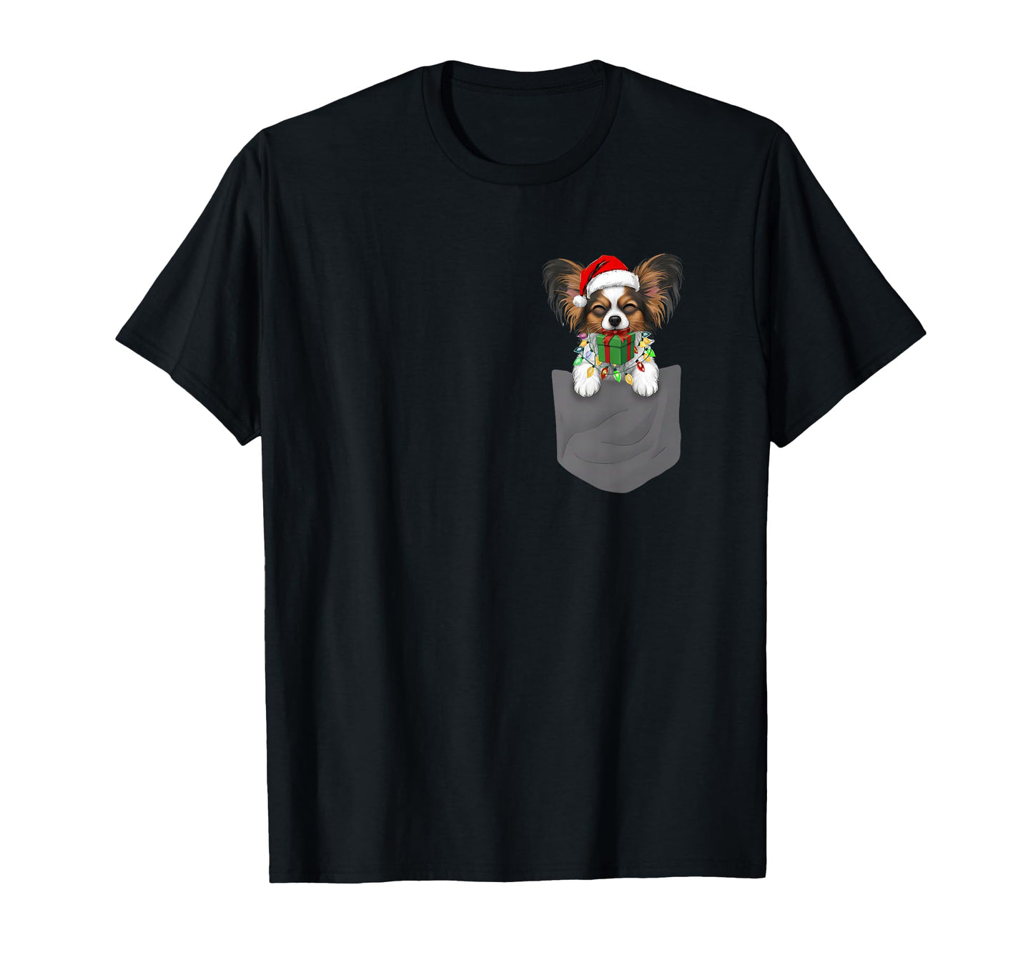 Papillion in A Pocket Xmas Papillion Lover Family Matching T-Shirt