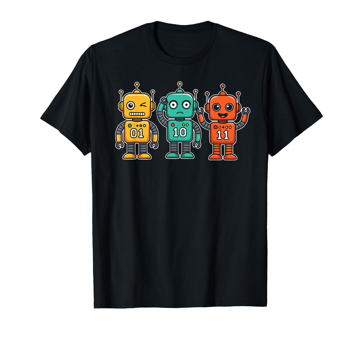 01 10 11 Robot Funny for Men Women Kids Survivor Coding T-Shirt