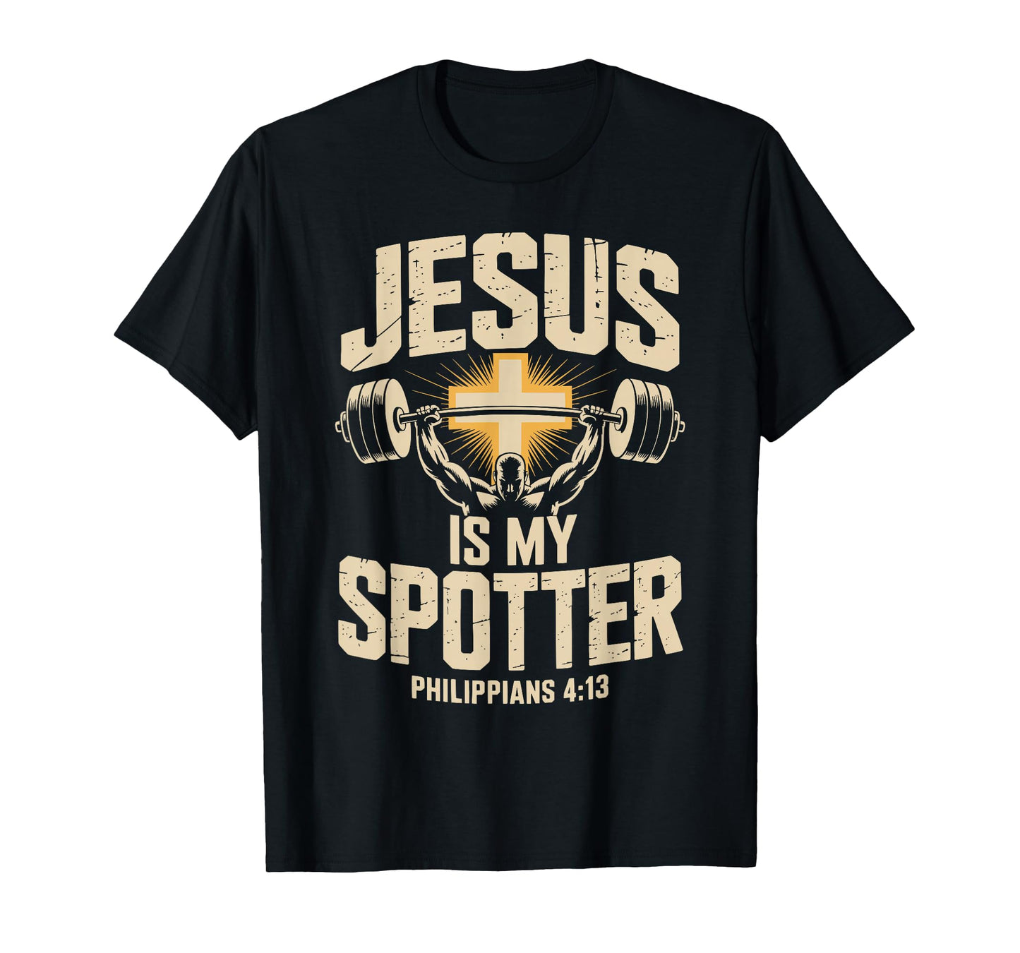 Jesus is My Spotter Christian Powerlifting Weightlifting Gym T-Shirt