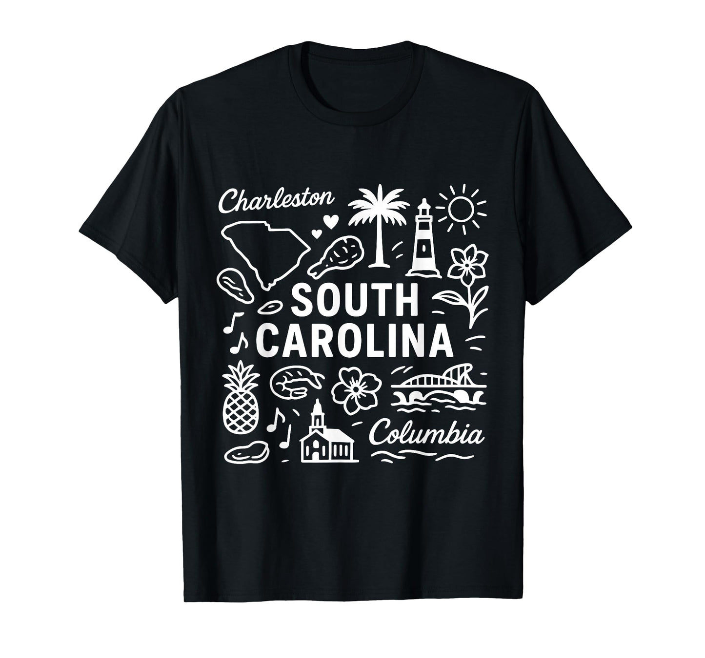 South Carolina USA State Symbols Vintage Souvenir Cute T-Shirt