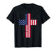 Cross USA Flag Christian Religious US America Faith Graphic T-Shirt
