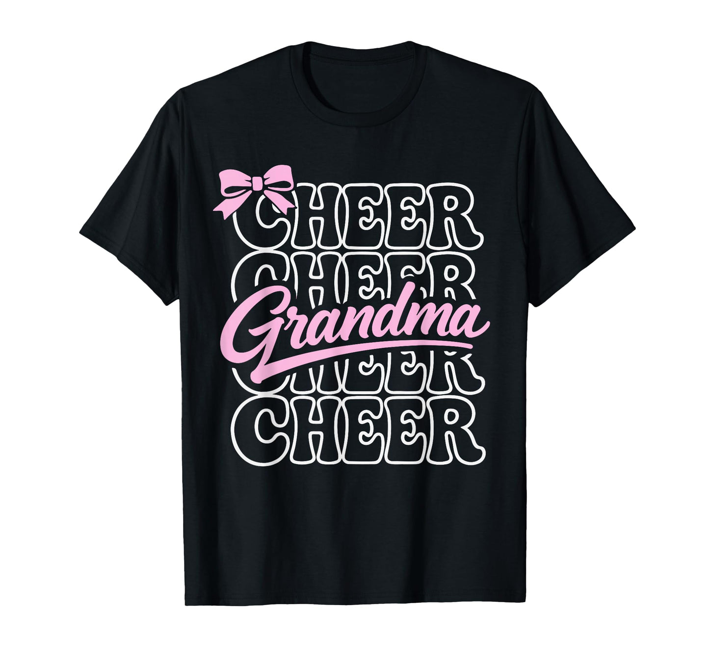Groovy Cheer Grandma Bow Sport Cheerleader Cheerleading T-Shirt