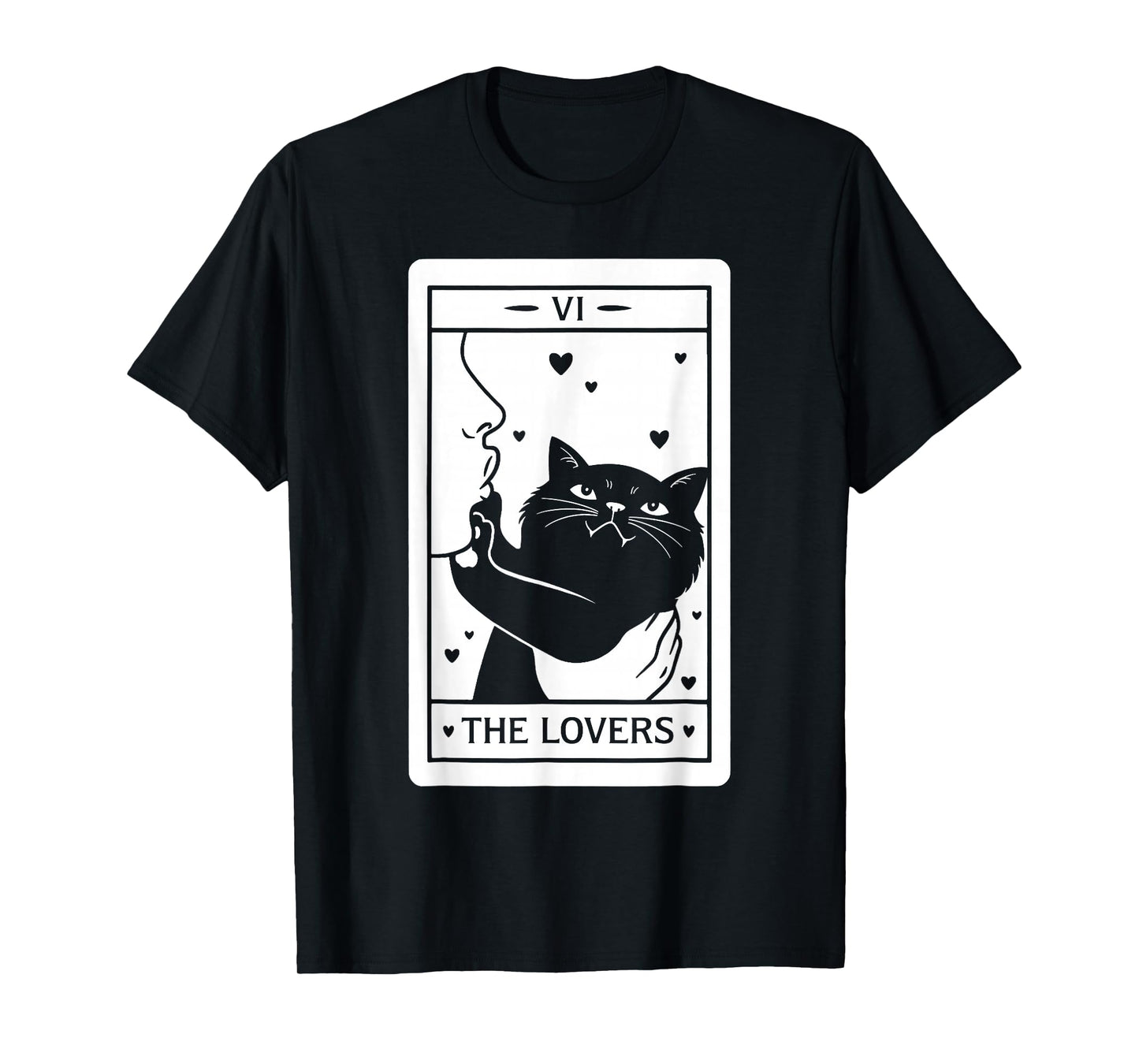 The Lovers Cat Humor Tarot Card Black Cats Lover T-Shirt