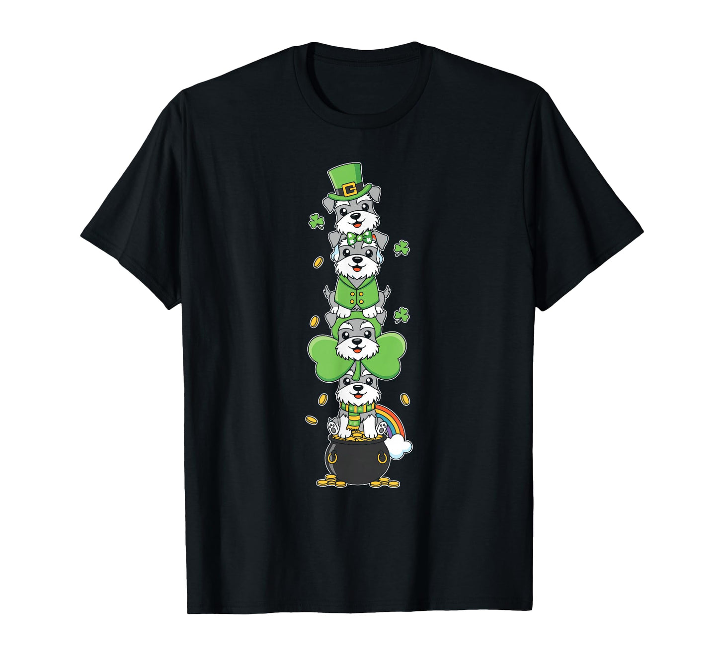 Funny Miniature Schnauzer St Patricks Day Womens Mens Kids T-Shirt