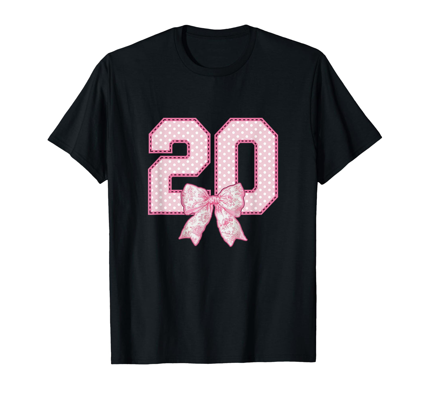 20th Birthday Shirt Women Coquette Bow 20 Year Old Birthday T-Shirt
