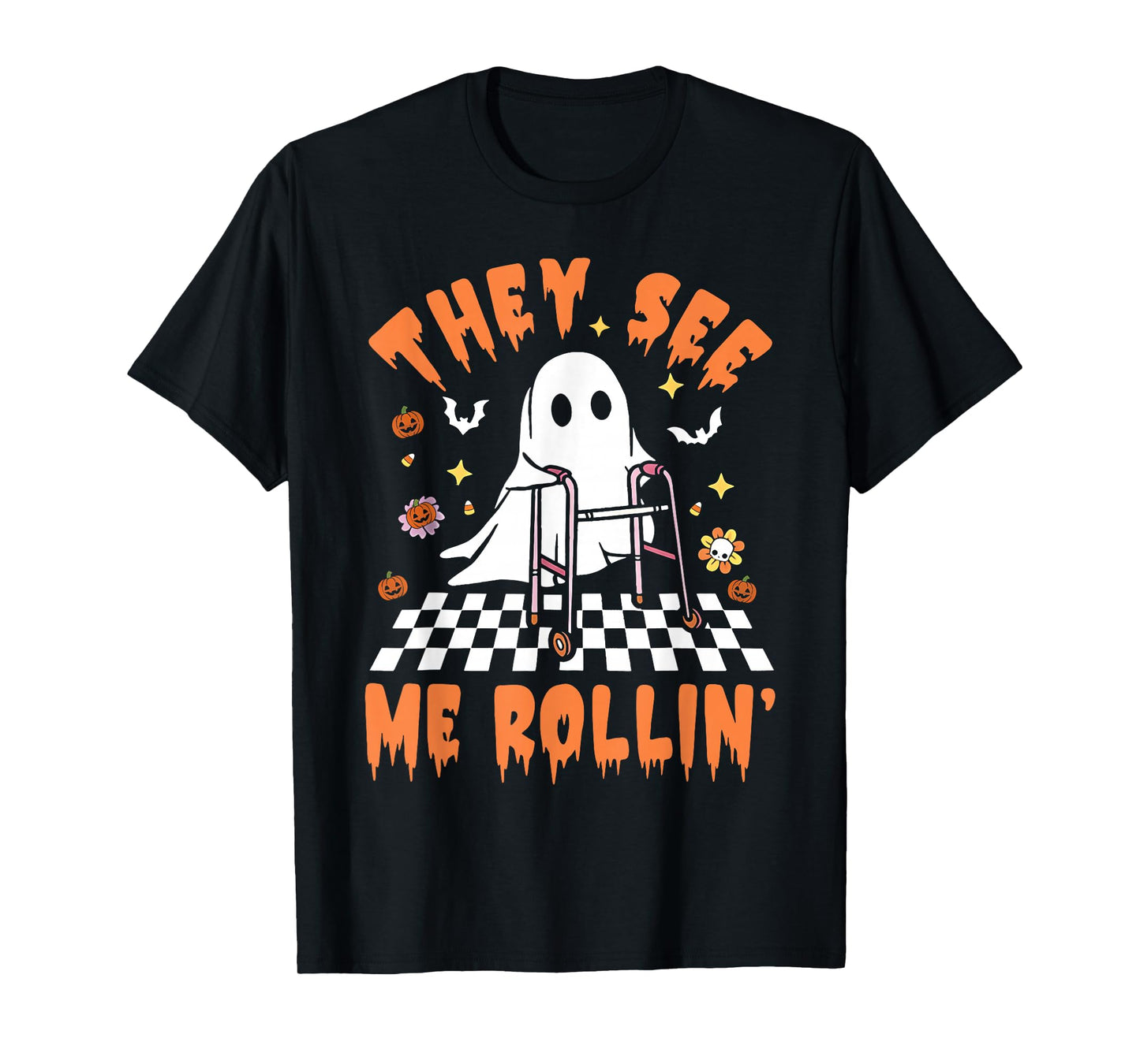 Physical Therapy Halloween They See Me Rolling Spooky PT PTA T-Shirt