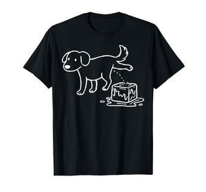 Funny Peeing Dog on Ice Cubes T-Shirt