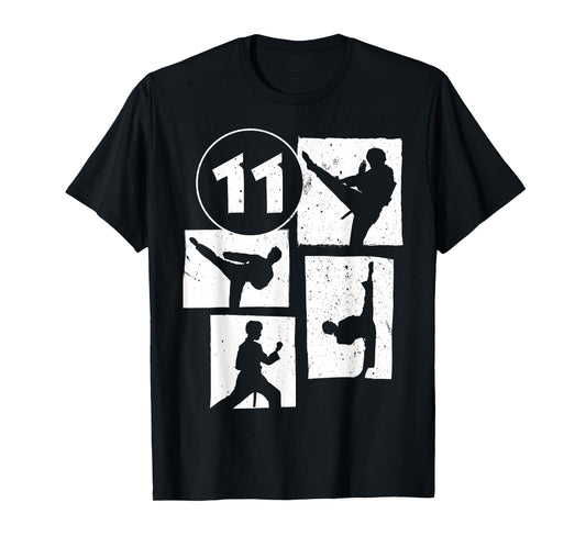 11th Birthday Karate Taekwondo 11 Years Old Boy Martial Arts T-Shirt