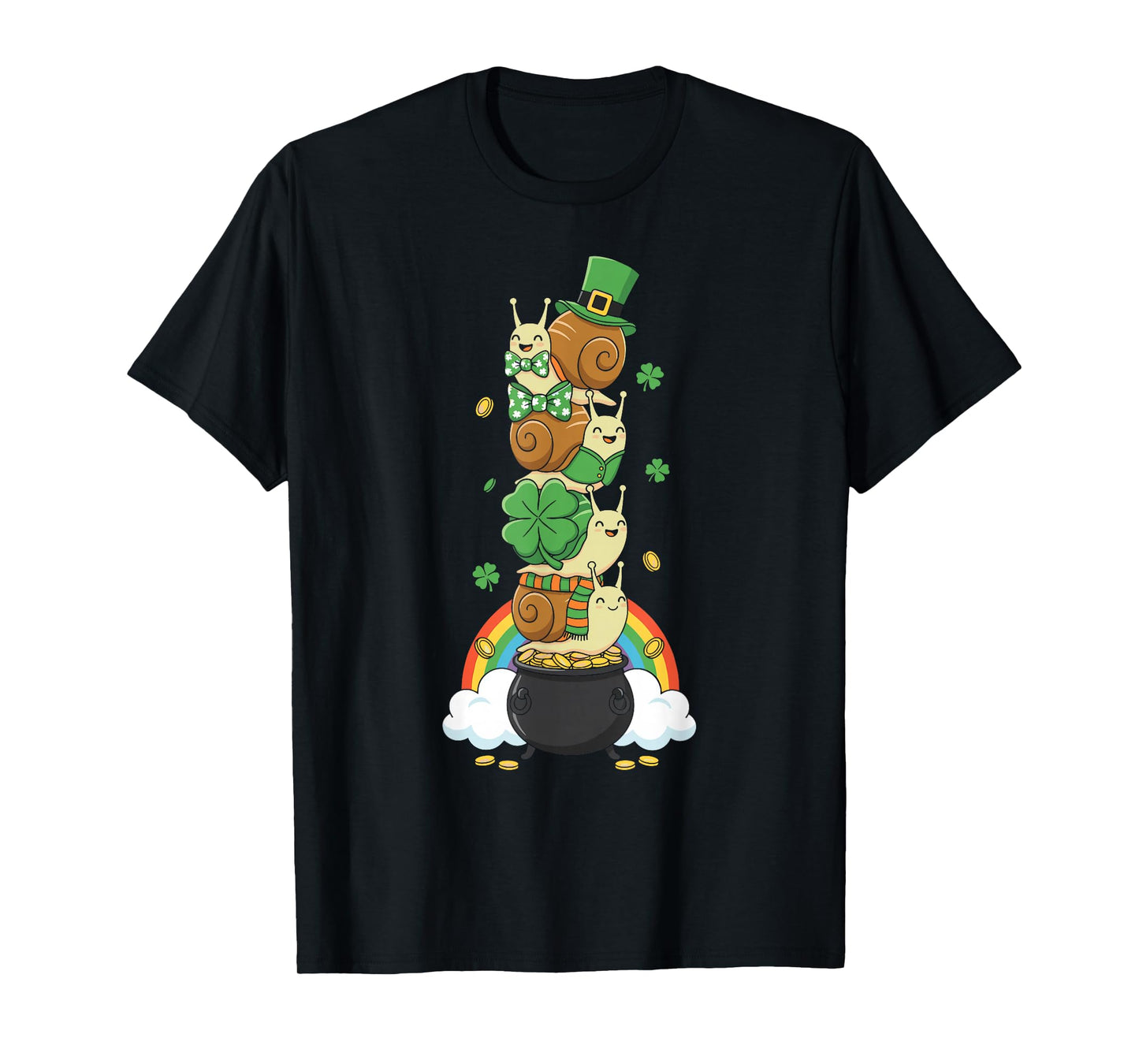 Funny Snail Clover St Patricks Day Womens Mens Kids T-Shirt