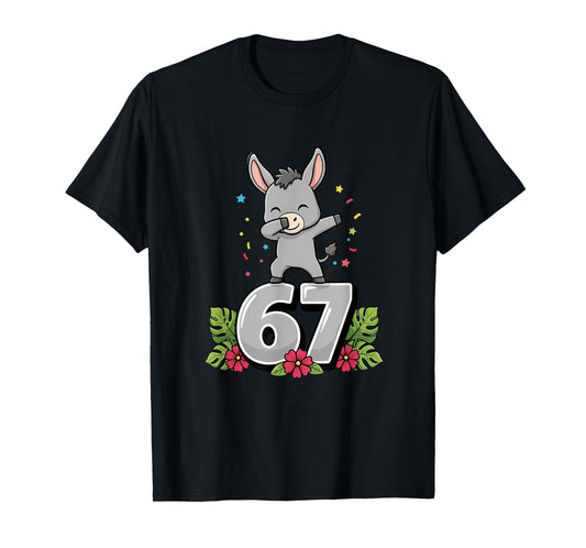 Six Seven Meme Dabbing Baby Donkey 67 Funny Gen Z Apha T-Shirt