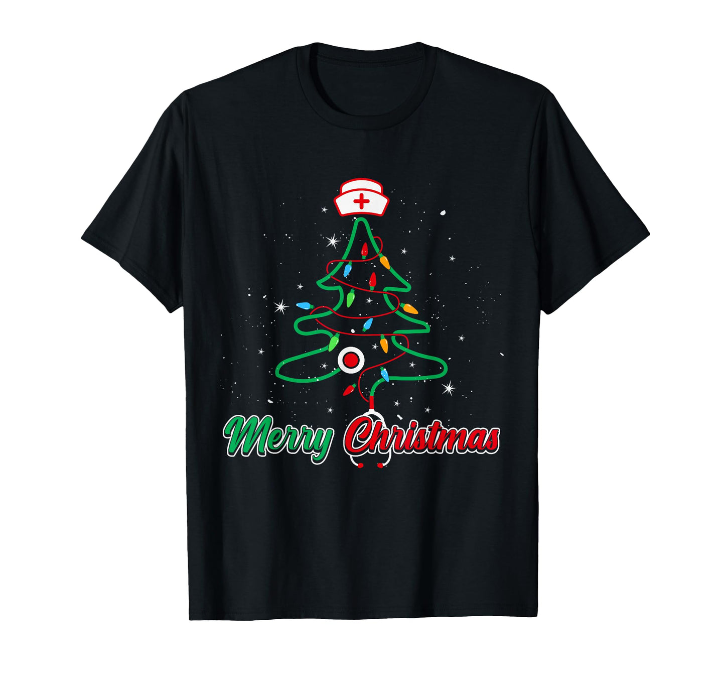Nurse Christmas Tree Shirt Stethoscope Nursing NICU RN LPN T-Shirt