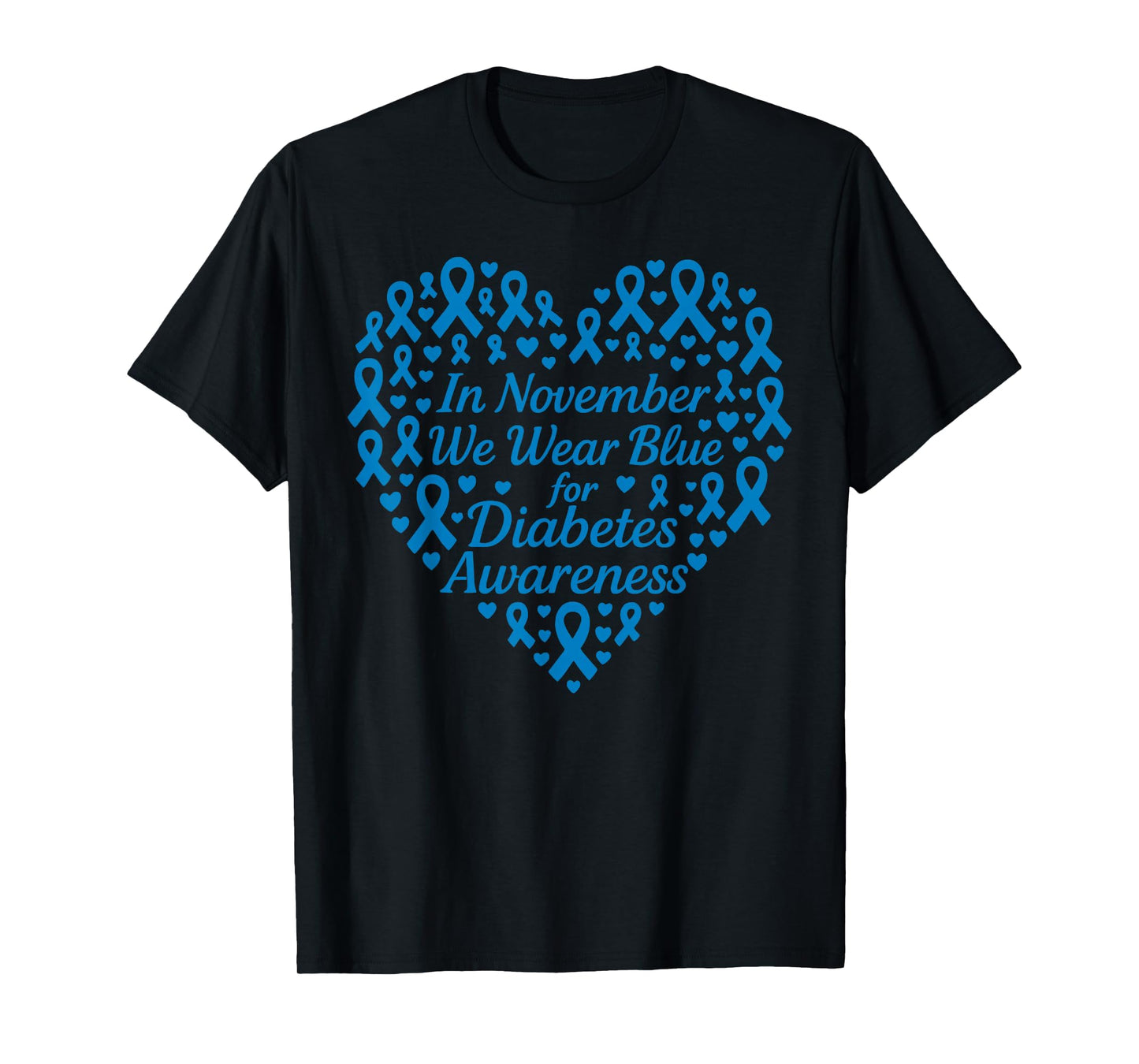 in November We Wear Blue Diabetes Awareness T-Shirt